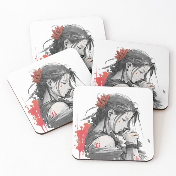 Item preview, Aerith rezando (negro, blanco, rojo) designed and sold by Springteam.