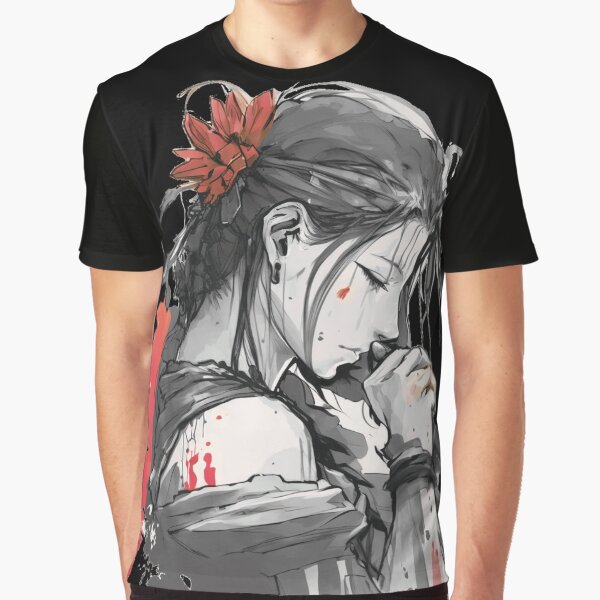 Aperçu de l'œuvre Aerith priant (noir, blanc, rouge) créée et vendue par Springteam.