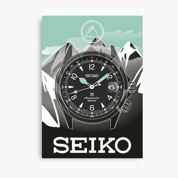 Poster for Sale mit Seiko Alpinist Schwarz von WatchArtBr Redbubble