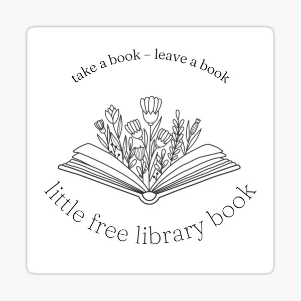 Item preview, little free library sticker  designed and sold by StellaLuna-art.