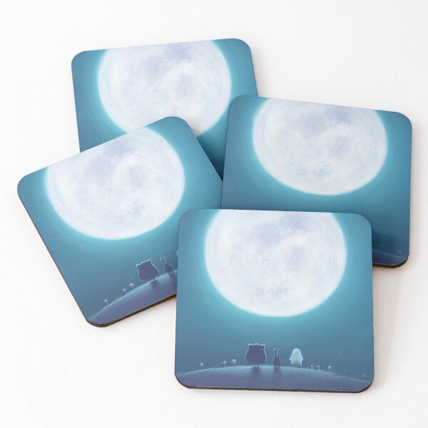 Item preview, Full Moon. Little Bunny, Mr. Owl and Ghost designed and sold by Olya Yatsenko.