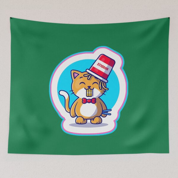 Item preview, Cute kawaii Kitty disfruta de la sopa de fideos designed and sold by comicc.