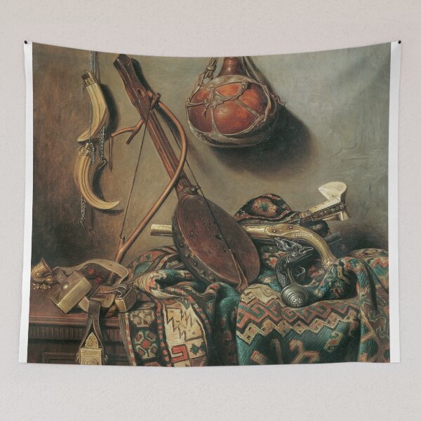 Item preview, Guitar Still Life | Arabic | Orientalism | Vintage Oil Painting | Fine Art | Wall Decor | Dark Academia Decor designed and sold by archerfield.