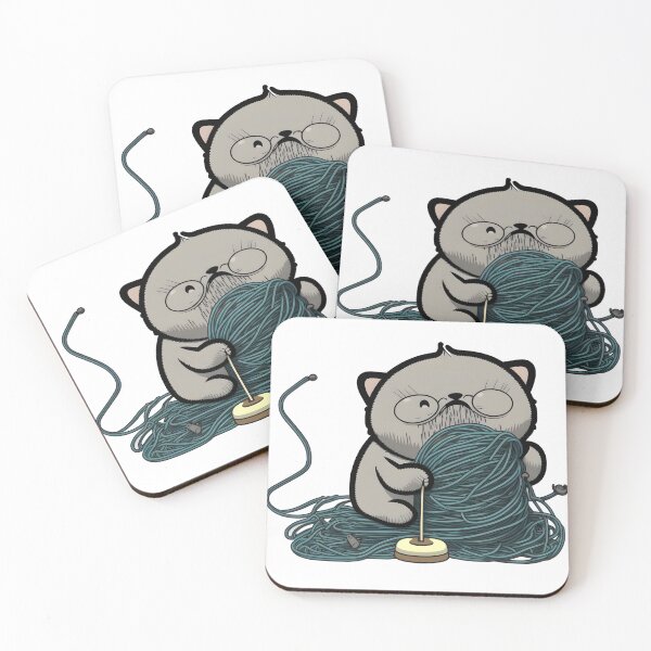Item preview, Evil cat playing with a ball of string designed and sold by CustomPrintHub.