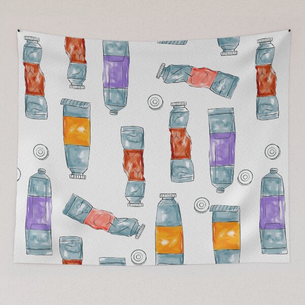 Item preview, Watercolor Paint Tubes Pattern designed and sold by Farissa Designs.