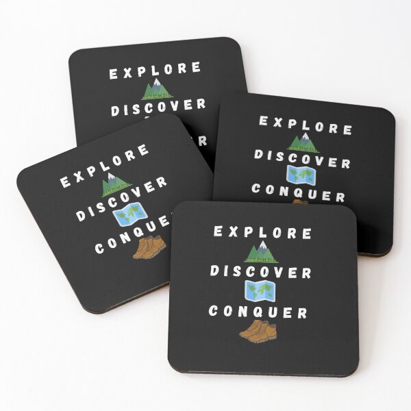 Item preview, Explore, discover, conquer camping hiking designed and sold by blakfrog.