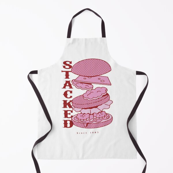 Item preview, Pink & Red Burger Ingredients Stacked, Dotted Halftone Vintage Design designed and sold by Dazzline Designs.