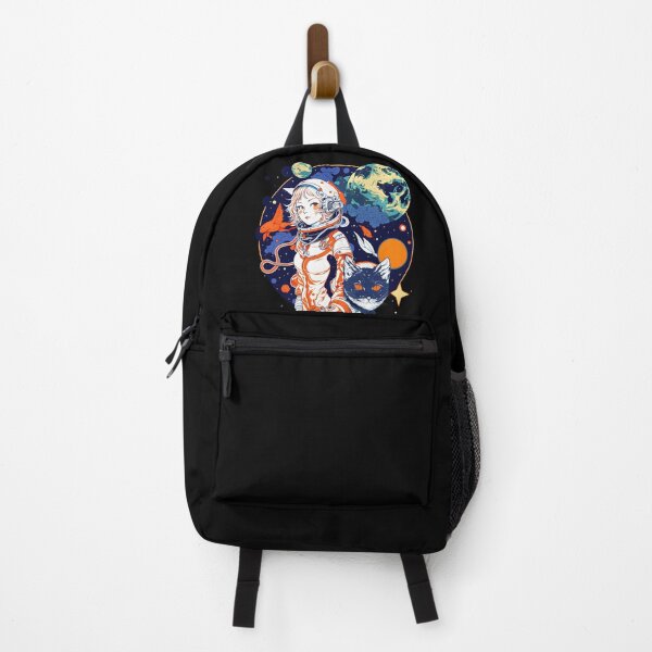 Item preview, Cat & Girl in Space Fantastic Retro Cat Lover designed and sold by SecretDicer.