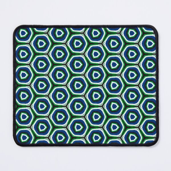 Item preview, Hexagon Pattern 10, Green, Blue, Black, White designed and sold by Joelle Burnette.