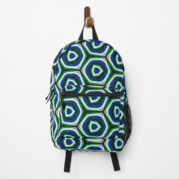 Item preview, Hexagon Pattern 10, Green, Blue, Black, White designed and sold by Joelle Burnette.