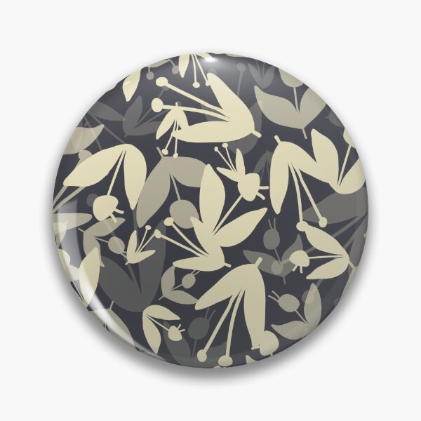 Item preview, Garden party floral overlap transparent charcoal cream designed and sold by cezidesign.