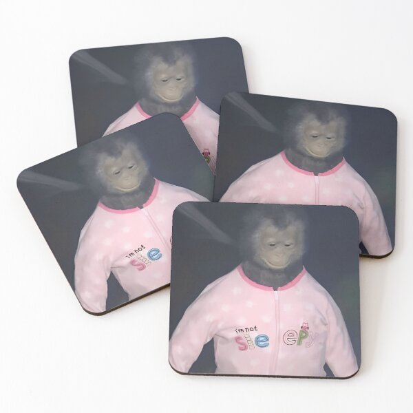 Item preview, HQ I'm Not Sleepy Cursed Monkey Pajamas Meme designed and sold by fomodesigns.