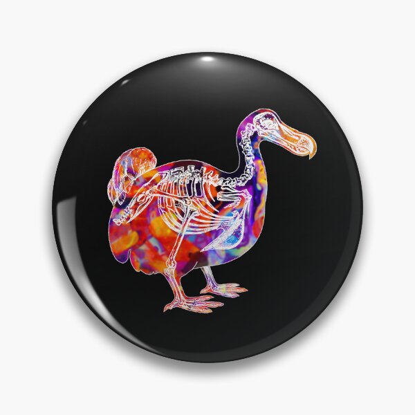 Artikelvorschau, Buntes Skelett und Umriss des Dodo-Vogels entworfen und verkauft von ScienceSource.