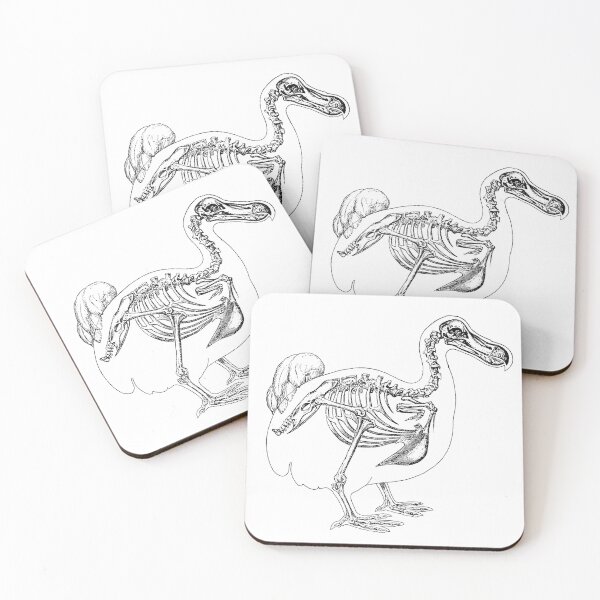 Item preview, black and White Skeleton and Outline of Dodo Bird designed and sold by ScienceSource.