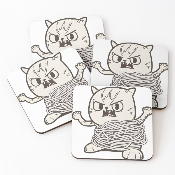 Item preview, Angry cat playing with a ball of string designed and sold by CustomPrintHub.
