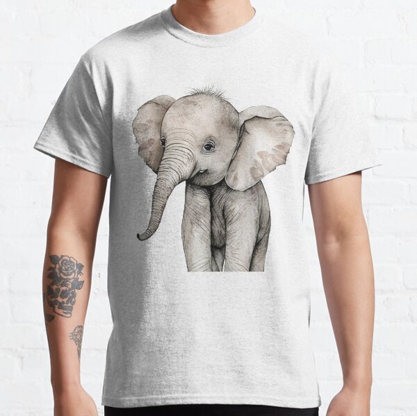 Baby Elephant Watercolor Art Print Classic T-Shirt