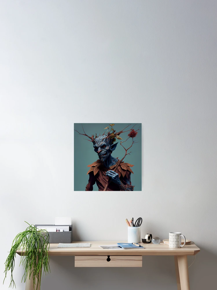 Aperçu 2 sur 3. Poster avec l'œuvre Delirious Ruckus with a Twig Digital Painting créée et vendue par CodeAndColors.