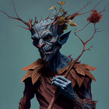 Aperçu de l'œuvre Delirious Ruckus with a Twig Digital Painting de CodeAndColors