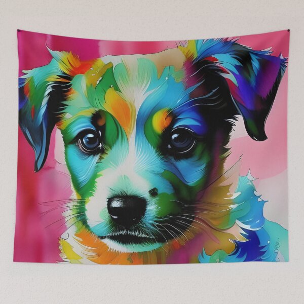 Item preview, Cute adorable colorful dog puppy designed and sold by REALDesign-Shop.