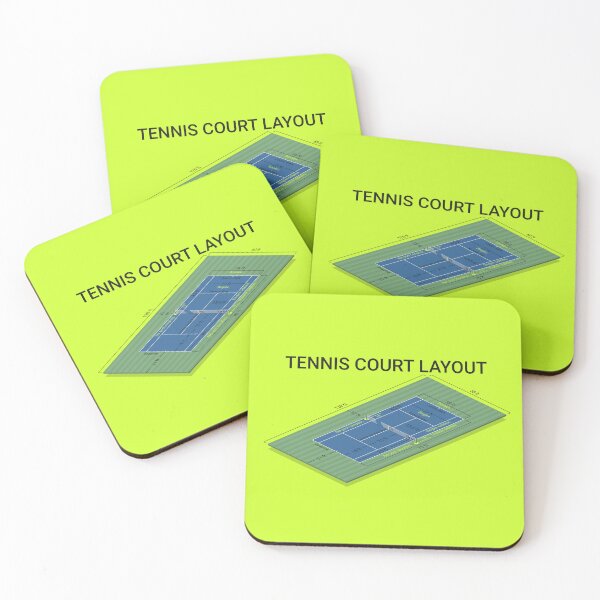 Item preview, Tennis court dimensions diagram in feet. designed and sold by safetyguide.