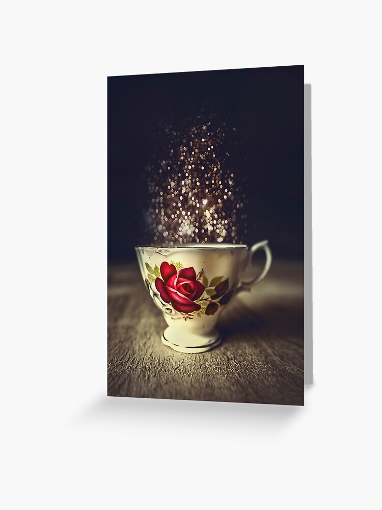 A Cup Of Joy Greeting Card By Dandelionimage Redbubble