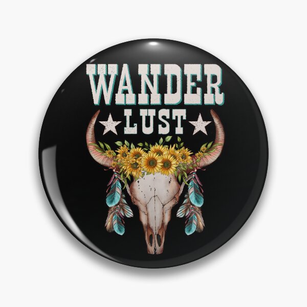 Item preview, Hiking Wanderlust Boho Cow Skull designed and sold by sjohnson70.