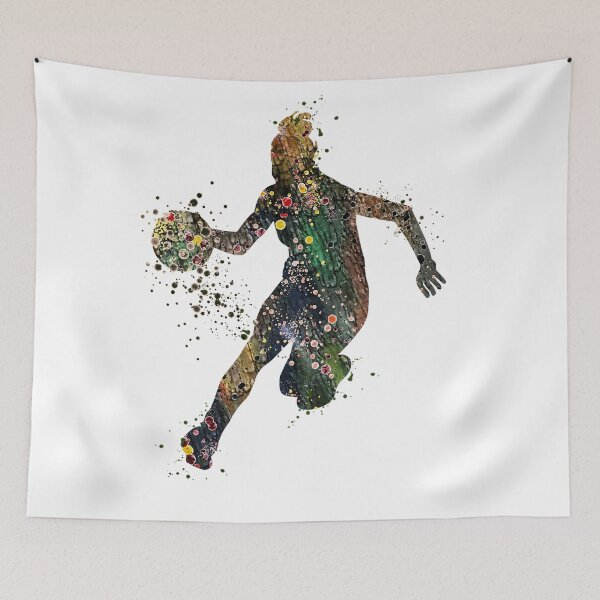 Item preview, Girl Basketball Dribble Athlete Watercolor Silhouette designed and sold by LotusGifts.