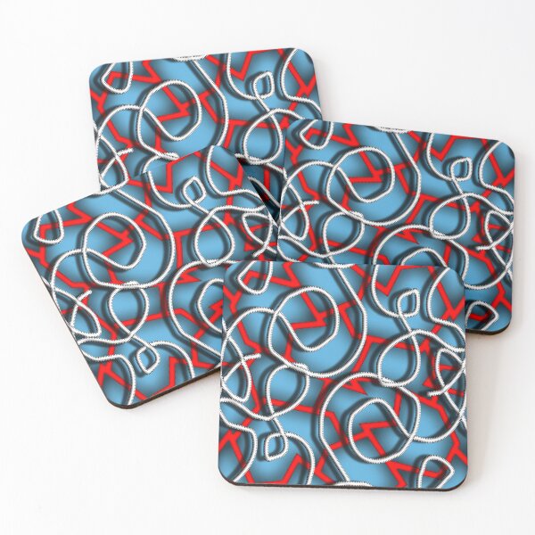 Aperçu de l'œuvre Lignes bleues et rouges brisées créée et vendue par wrapgraphics.