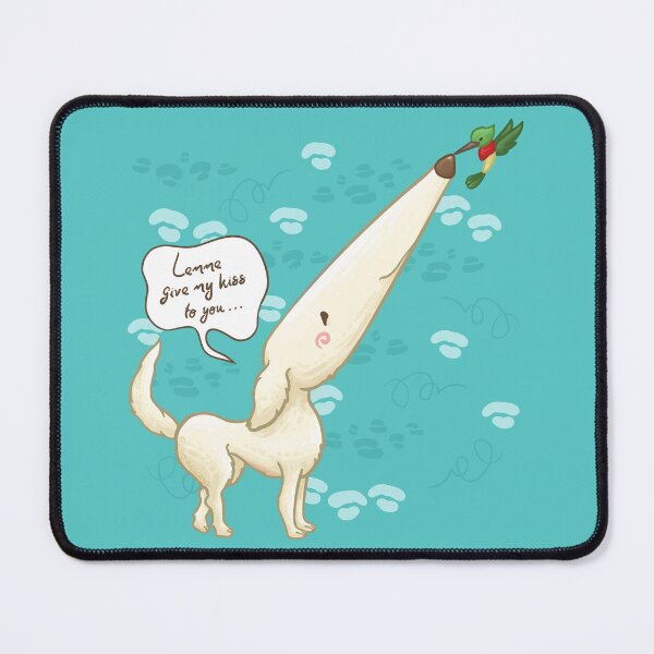 Item preview, Borzoi Dog the Long Nosed Give a Kiss to a Hummingbird designed and sold by Khotekmei.