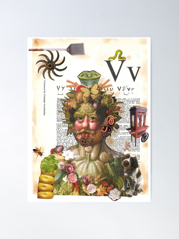 Vertumnus Dictionary Collage Archimboldo Poster for Sale by KathyGrippi