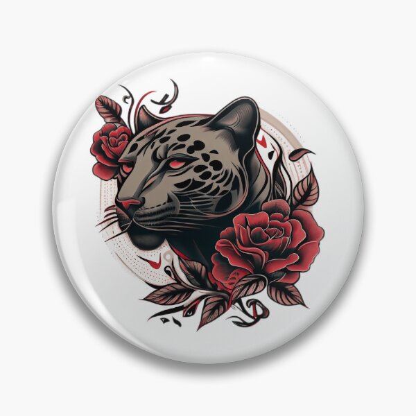 Item preview, Panther Head Tattoo designed and sold by TourDePassion.