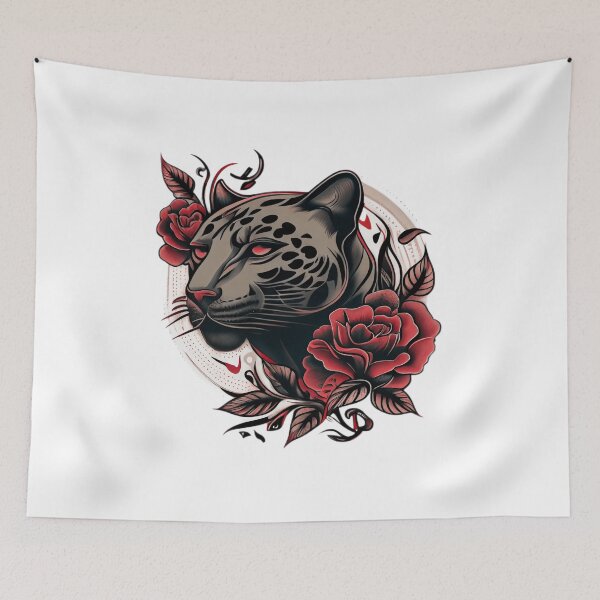 Item preview, Panther Head Tattoo designed and sold by TourDePassion.