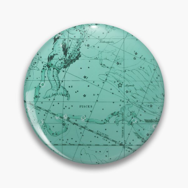 Item preview, Vintage Pisces Constellation Star Map, Sea Blue designed and sold by notsweettea.