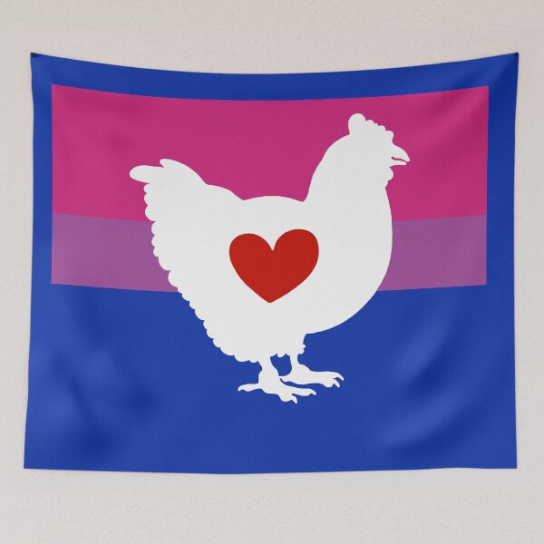 Item preview, Chicken Lover - LGBTQ Bisexual Flag Heart 01 Dark Blue designed and sold by Puddmuppy.