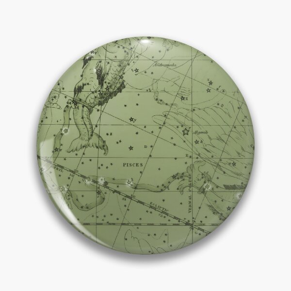 Item preview, Vintage Pisces Constellation Star Map, Green  designed and sold by notsweettea.
