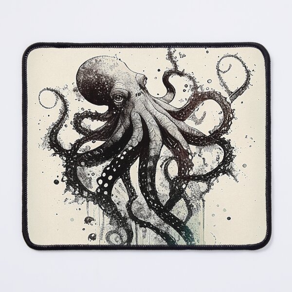 Item preview, Octopus Ink Drawing designed and sold by WalterWhatFace.