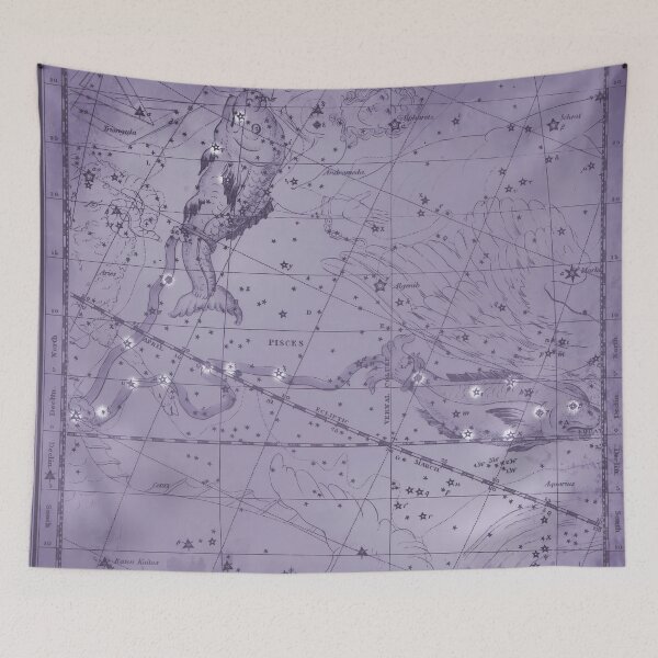 Item preview, Vintage Pisces Constellation Star Map - Antique Astronomy, Purple designed and sold by notsweettea.