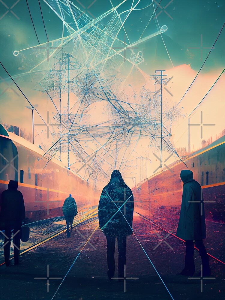 Thumbnail 3 von 3, Tuch, Connections Digital Painting designt und verkauft von CodeAndColors.