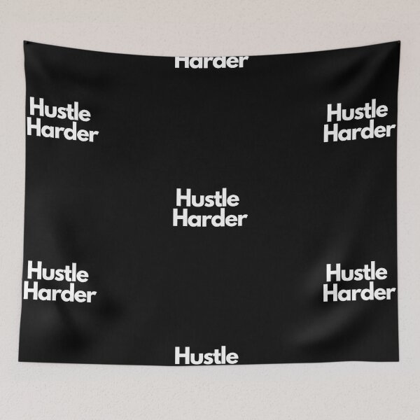 Item preview, Hustle Harder White on Black Determined, Driven, Resilient, Persistent, Ambitious, entrepreneur designed and sold by EmprendeHoy.