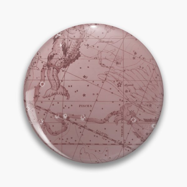 Item preview, Vintage Pisces Constellation Star Map, Red designed and sold by notsweettea.