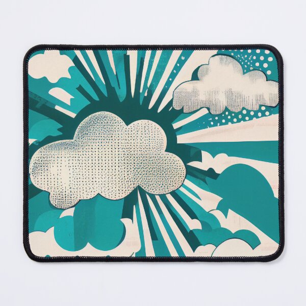 Item preview, Retro Skies: A Turquoise Cloudscape designed and sold by EvyeniaArt.
