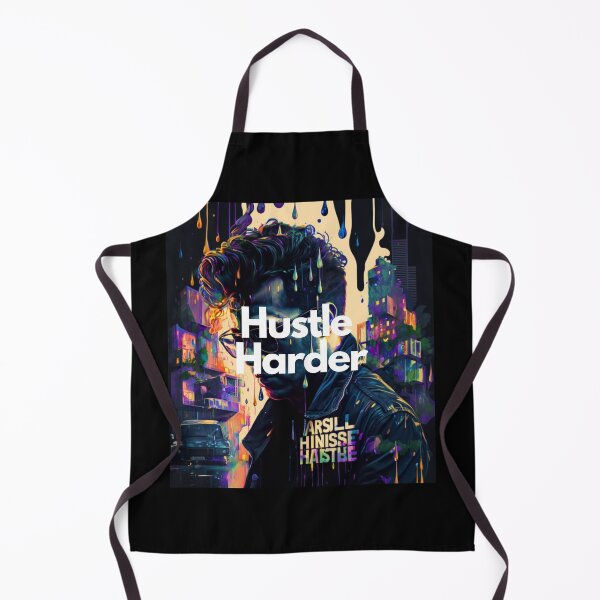 Item preview, Hustle Harder White on Black psychedelic, City Pop, Dripping Paint, DSLR, Houdini rendering, Detailed, sprite sheet, bleak colors, entrepreneur designed and sold by EmprendeHoy.