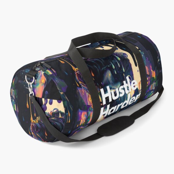 Item preview, Hustle Harder White on Black psychedelic, City Pop, Dripping Paint, DSLR, Houdini rendering, Detailed, sprite sheet, bleak colors, entrepreneur designed and sold by EmprendeHoy.
