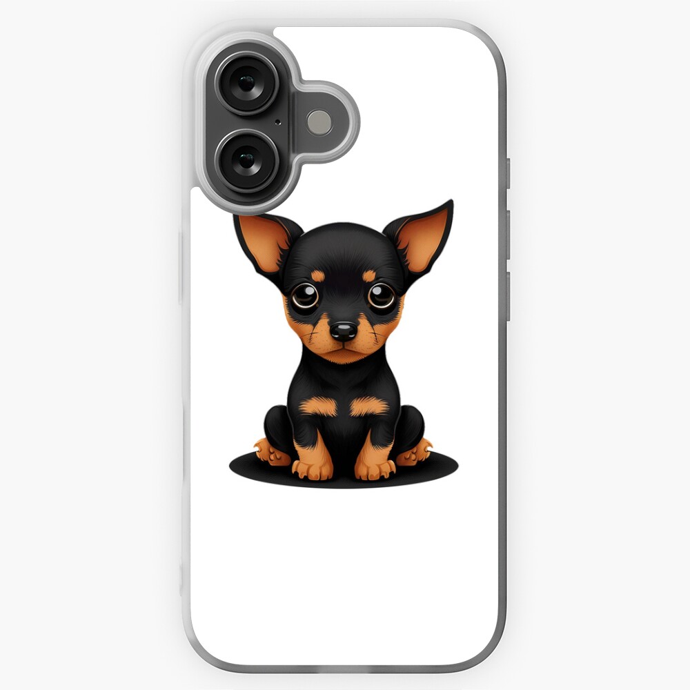 Adorable miniature pincher puppy Sticker