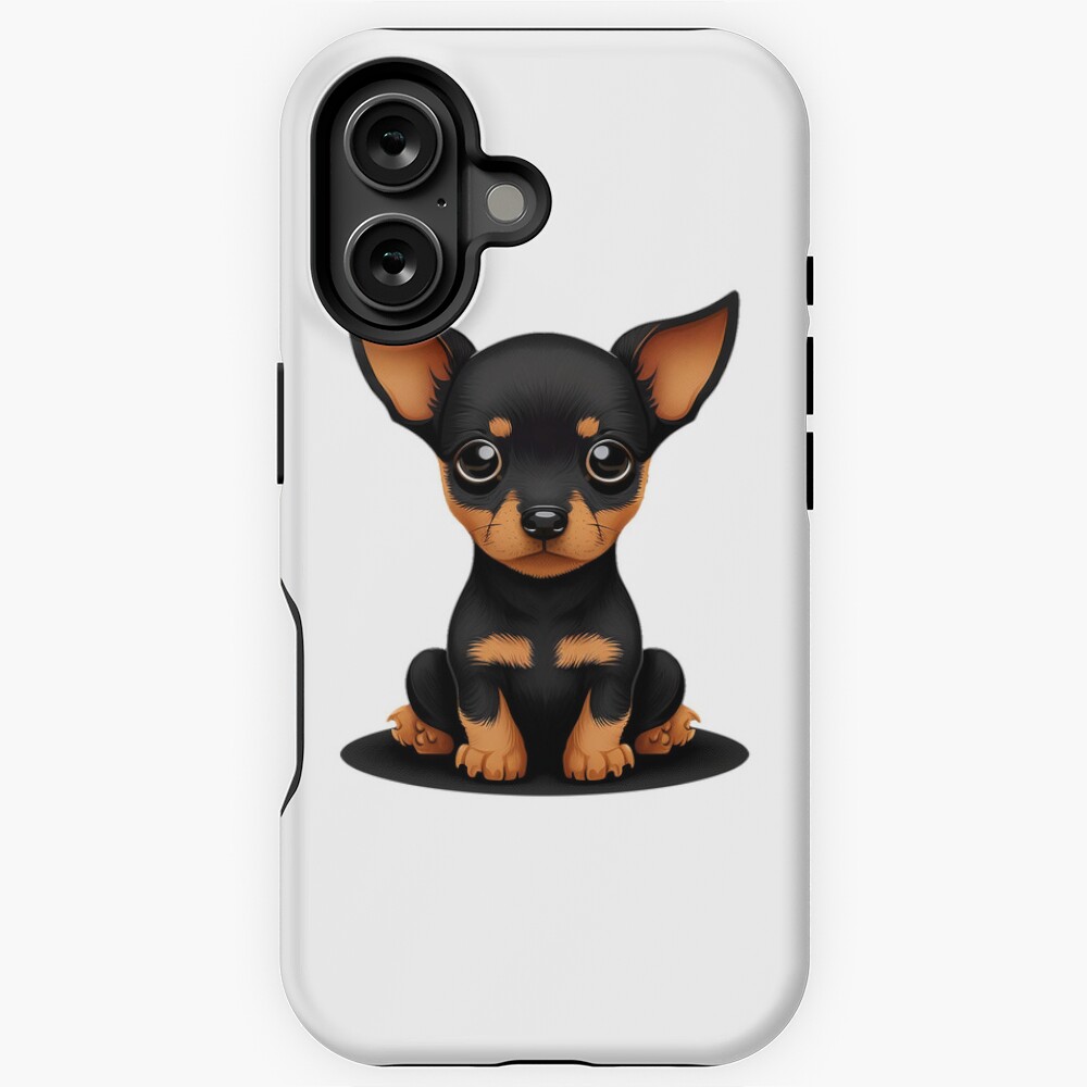 Adorable miniature pincher puppy Sticker