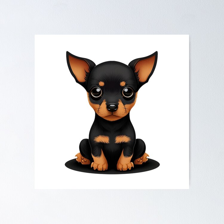 Adorable miniature pincher puppy Sticker