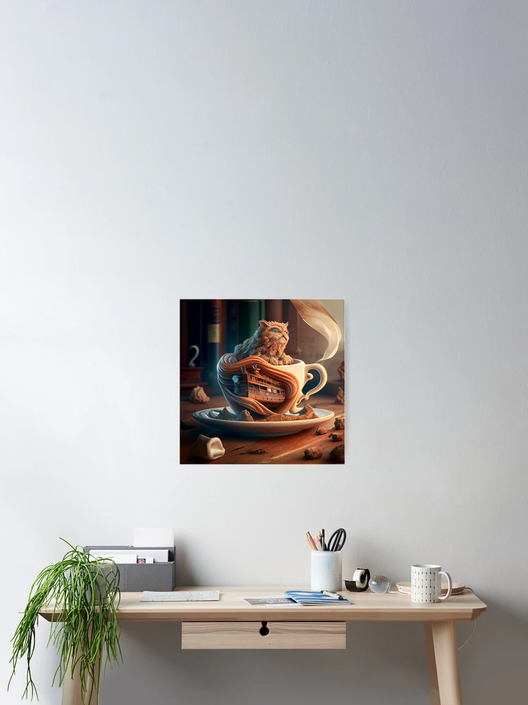 Imagen 2 de 3, Póster con la obra Coffee and Curiosities Digital Painting, diseñada y vendida por CodeAndColors.