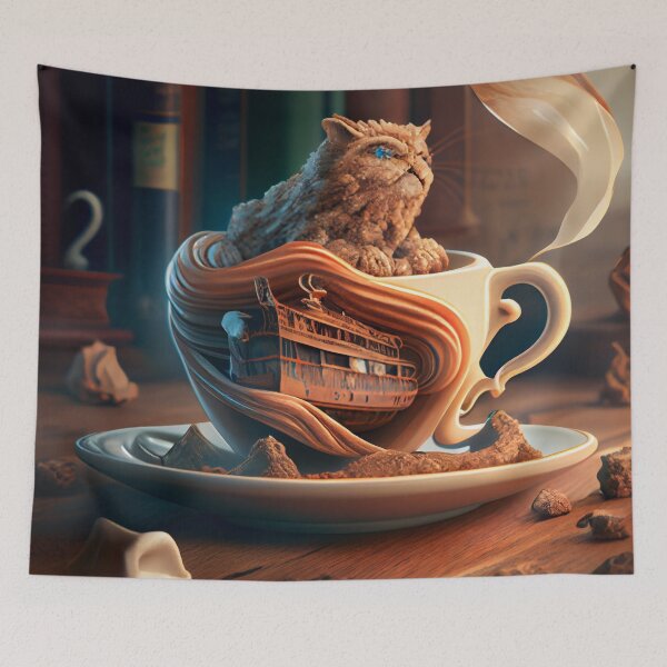 Item preview, Coffee and Curiosities Digital Painting designed and sold by CodeAndColors.