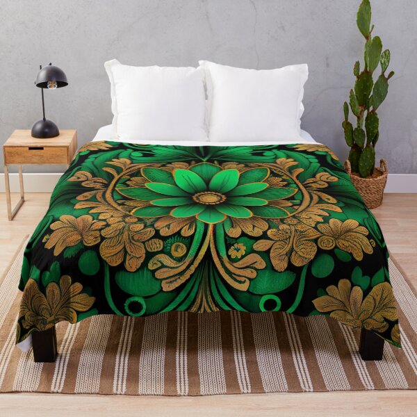 Item preview, Vivid Victorian Green Floral Pattern Digital Painting designed and sold by CodeAndColors.