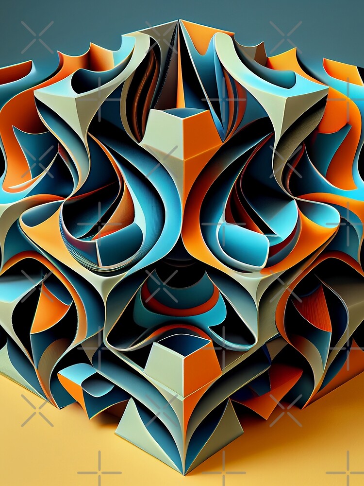 Thumbnail 3 von 3, Tuch, Three Dimensional Cool Pattern Digital Painting designt und verkauft von CodeAndColors.